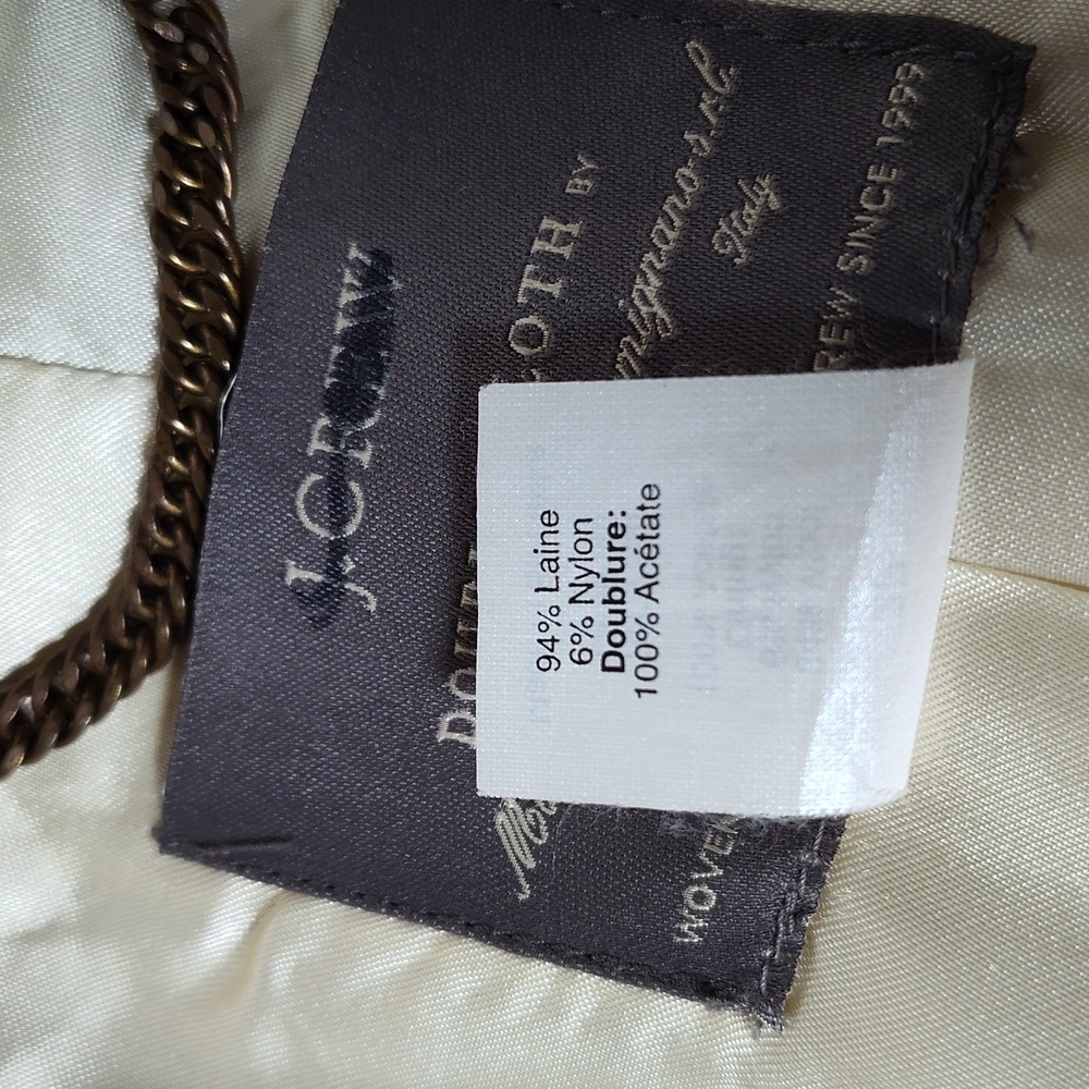 J. Crew Double Cloth Italian Wool Ivory Coat 2P - Picture 13 of 14